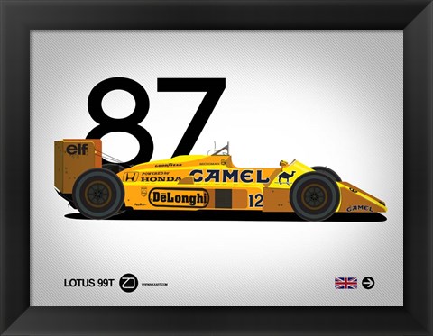 Framed 1987 Lotus 99T Print