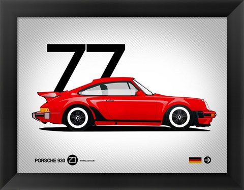 Framed 1977 Porsche 930 Print