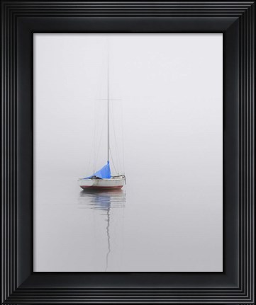 Framed Sailboat; Red, White &amp; Blue Print