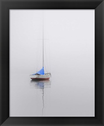 Framed Sailboat; Red, White &amp; Blue Print