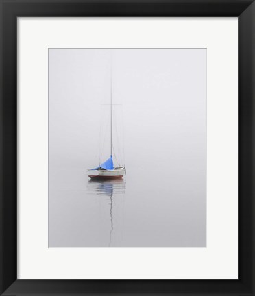 Framed Sailboat; Red, White &amp; Blue Print