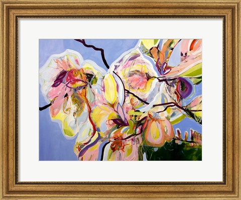 Framed Cool Spring Blues with Magnolia Print