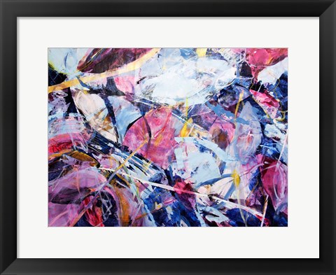 Framed Icy Winter Leaves 4 Print