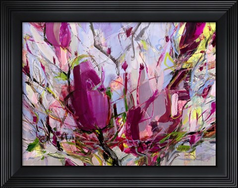 Framed Magnolia Blossoms Print