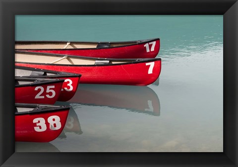 Framed Canoes on the Lake Print