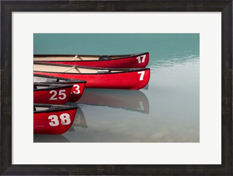 Framed Canoes on the Lake Print