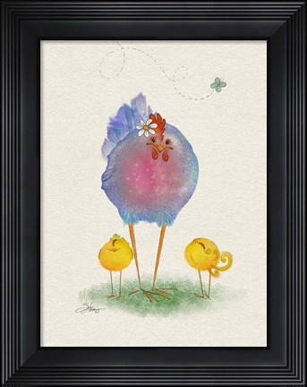 Framed Flora Hen Print