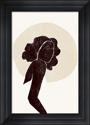 Framed Black and Beige I Print