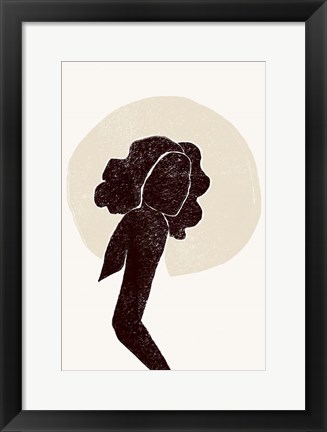 Framed Black and Beige I Print