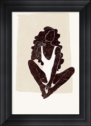Framed Black and Beige III Print