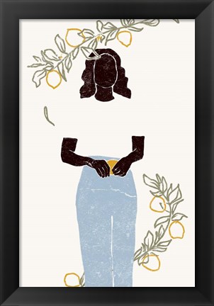 Framed Lemon Picking Print