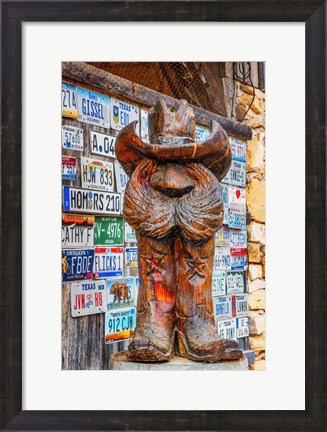 Framed Wooden Cowboy Print