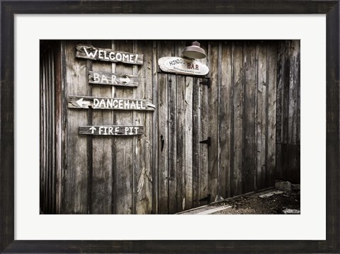 Framed Hondo&#39;s Bar at Luckenbach Texas Print