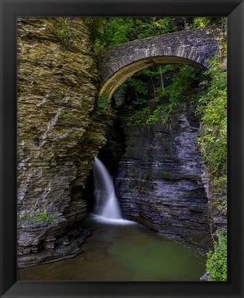 Framed Watkins Glen Suspension Bridge Print