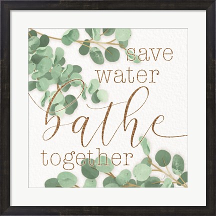 Framed Mint Save Water Print
