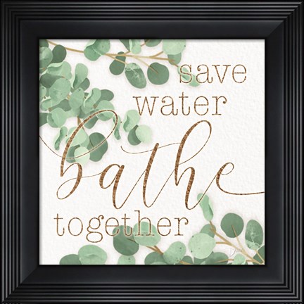 Framed Mint Save Water Print