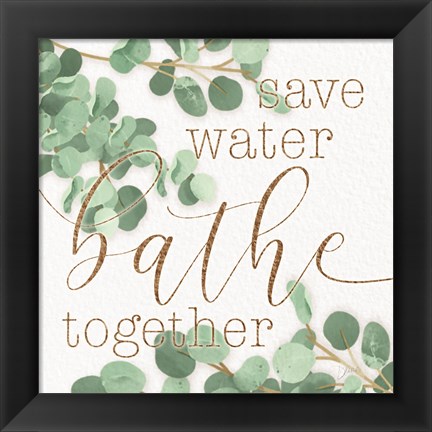 Framed Mint Save Water Print