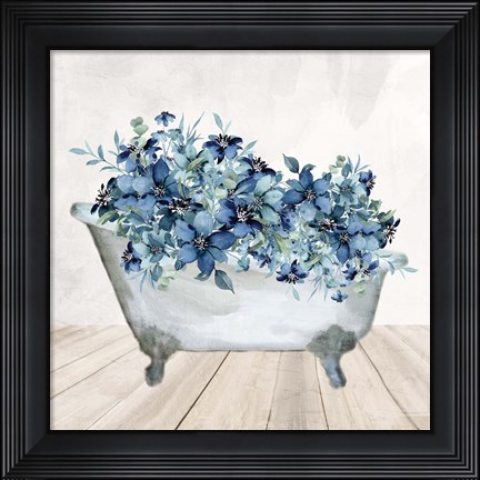 Framed Blue Bath 1 Print