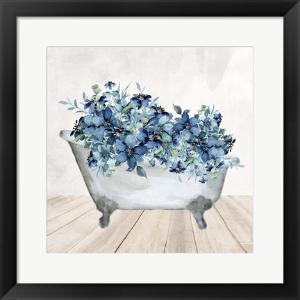 Framed Blue Bath 1 Print