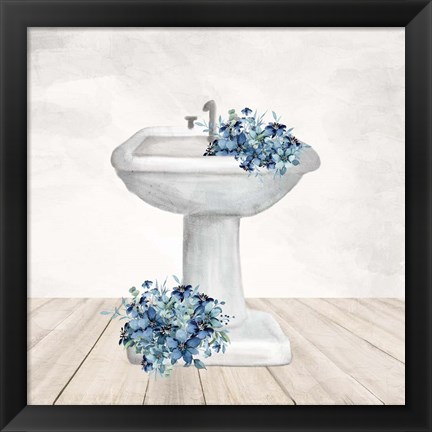 Framed Blue Bath 3 Print