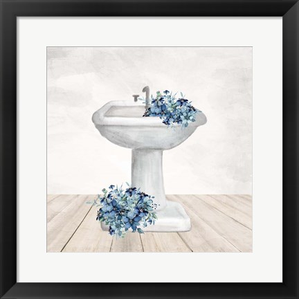 Framed Blue Bath 3 Print