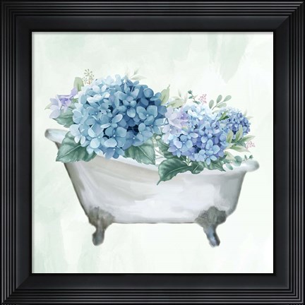 Framed Hydrangea Bath 1 Print