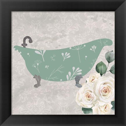 Framed Carefree Bath 1 Print