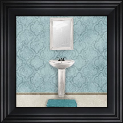 Framed Teal Bath Vibes 3 Print