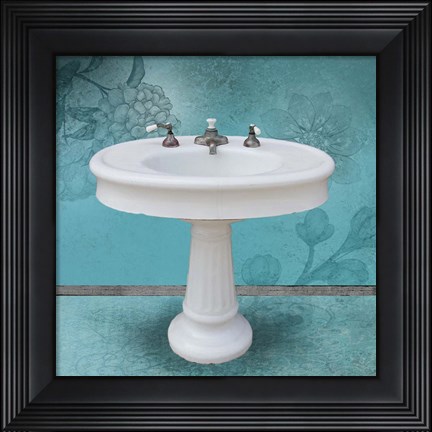 Framed Aqua Sink Print