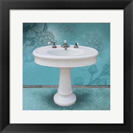 Framed Aqua Sink Print