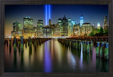 Framed NYC Tribute Lights Print