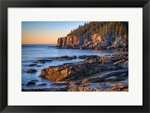 Framed Morning Light on Otter Cliff Print