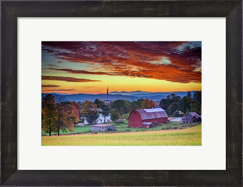 Framed Dawn in Peacham, VT Print