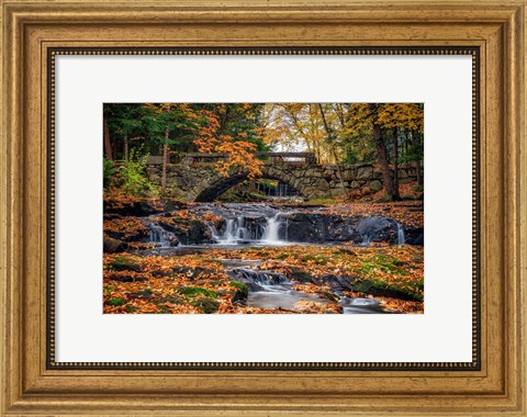 Framed Autumn at the Stone Bridge Print