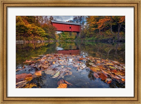 Framed Autumn at Slaughter House Bridge Print