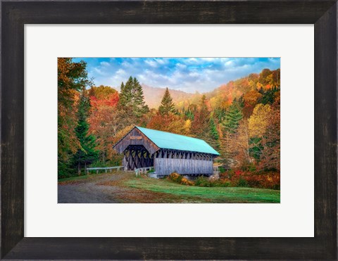 Framed Autumn at Bennet Bean Bridge Print