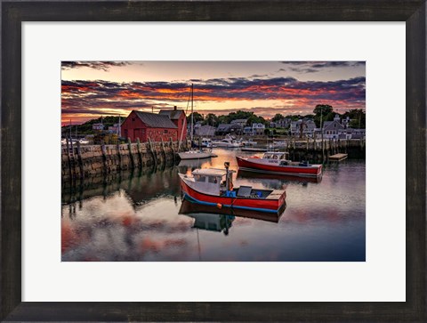 Framed Sunrise in Rockport Print