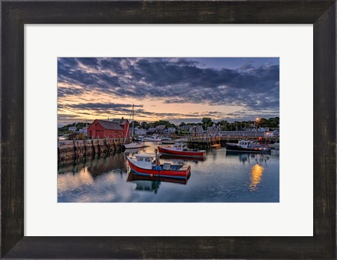 Framed Dawn in the Harbor Print