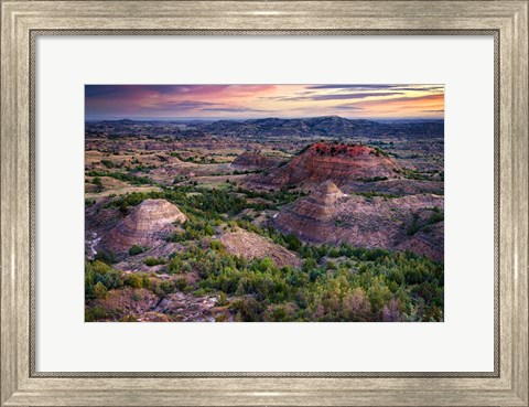 Framed Painted Canyon at Dawn Print