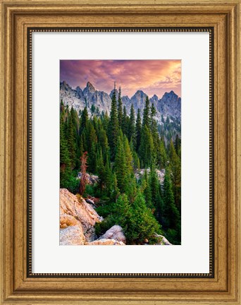 Framed Morning in the Sawtooths II.tif Print