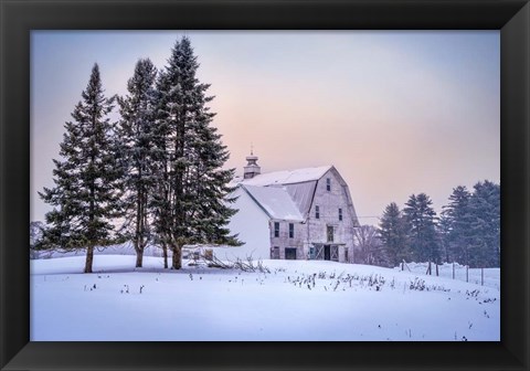 Framed Winter at the Barn Print