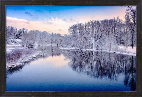 Framed Winter on the Concord River Print