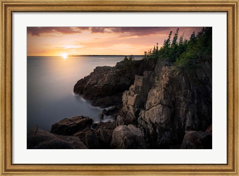 Framed Sunrise on the Bold Coast Print