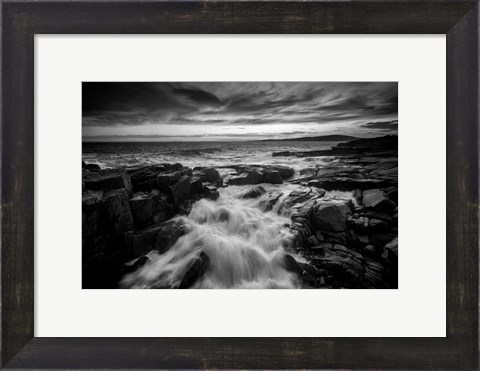 Framed Rick Berk-Rising Tide at Schoodic Point Black &amp; White.tif Print