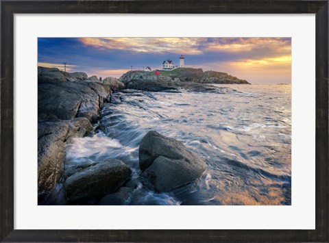 Framed Morning Tide at Cape Neddick Print