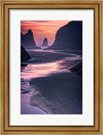 Framed Last Light on Bandon Beach Print