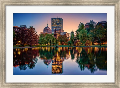 Framed Autumn Twilight in Boston Print