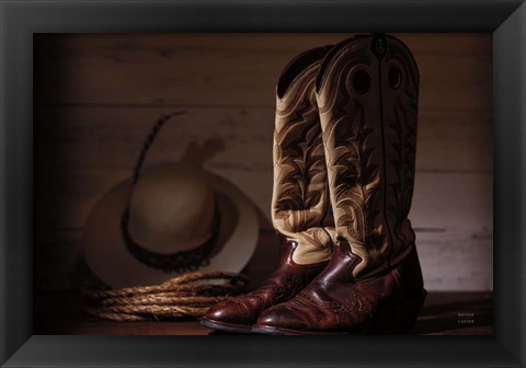 Framed Cowboy Boots X Warm Print