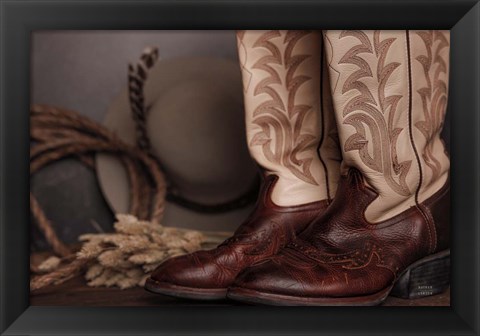 Framed Cowboy Boots XI Print