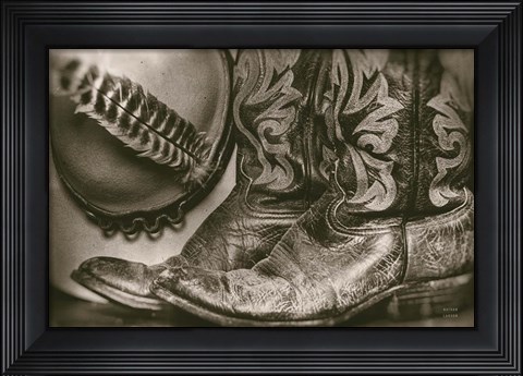 Framed Cowboy Boots VII Print